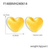 Wholesale Fashion Simple Heart Shape Geometric Stainless Steel Electroplated 18K Gold Women's Earrings