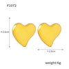 Wholesale Fashion Simple Heart Shape Geometric Stainless Steel Electroplated 18K Gold Women's Earrings