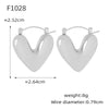 Wholesale Fashion Simple Heart Shape Geometric Stainless Steel Electroplated 18K Gold Women's Earrings