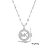 Wholesale Fashion Simple Hollow Round Letter Inlaid Zircon Lovers Necklace Made Of Titanium Steel With Electroplating Treatment