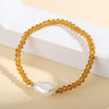 Wholesale Fashion Simple Irregular Pearl And Glass Beaded Bracelet With Geometric Pattern Handmade