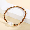Wholesale Fashion Simple Irregular Pearl And Glass Beaded Bracelet With Geometric Pattern Handmade