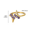 Wholesale Fashion Simple Irregular Star And Rose Copper Ring Set With Diamonds