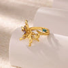 Wholesale Fashion Simple Irregular Star And Rose Copper Ring Set With Diamonds