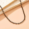Wholesale Fashion Simple Personality Joker Black Beads Necklace For Men And Women Stainless Steel Geometric Pattern Electroplating