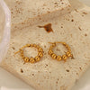 Wholesale Fashion Simple Personality Unisex Stainless Steel Round Bead Earrings With U Shape Geometric Design And Pvd Furnace Real Gold Electroplating
