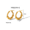 Wholesale Fashion Simple Personality Unisex Stainless Steel Round Bead Earrings With U Shape Geometric Design And Pvd Furnace Real Gold Electroplating