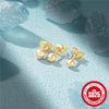 Wholesale Fashion Simple S925 Sterling Silver Mini Beanie Geometric Round Beads Inlaid Zircon Earrings 3 Sets