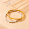 Wholesale Fashion Simple Smooth Gold Plated Stainless Steel Round Geometric Bracelet