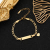 Wholesale Fashion Simple Stainless Steel Children's Long Bracelet With Laser Engraved Crown And Heart Shape Electroplated Design