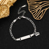 Wholesale Fashion Simple Stainless Steel Children's Long Bracelet With Laser Engraved Crown And Heart Shape Electroplated Design