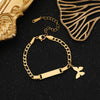 Wholesale Fashion Simple Stainless Steel Children's Long Bracelet With Laser Engraved Crown And Heart Shape Electroplated Design