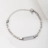 Wholesale Fashion Simple Stainless Steel Children's Long Bracelet With Laser Engraved Crown And Heart Shape Electroplated Design