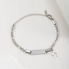 Wholesale Fashion Simple Stainless Steel Children's Long Bracelet With Laser Engraved Crown And Heart Shape Electroplated Design