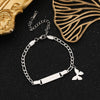 Wholesale Fashion Simple Stainless Steel Children's Long Bracelet With Laser Engraved Crown And Heart Shape Electroplated Design