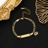Wholesale Fashion Simple Stainless Steel Children's Long Bracelet With Laser Engraved Crown And Heart Shape Electroplated Design