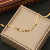Wholesale Fashion Simple Stainless Steel Flat Snake Chain Clavicle Chain Necklace Set With Electroplating Treatment For Women