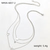 Wholesale Fashion Simple Stainless Steel 18K Gold Heart Pearl Zircon Electroplated Clavicle Three Chain Stacking Necklace For Women