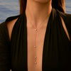 Wholesale Fashion Simple Tassel Long Zircon Pendant Yshaped Necklace For Women Stainless Steel Geometric Electroplated Jewelry