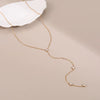 Wholesale Fashion Simple Tassel Long Zircon Pendant Yshaped Necklace For Women Stainless Steel Geometric Electroplated Jewelry