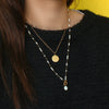 Wholesale Fashion Simple Temperament All Match Sweater Chain Necklace With Stainless Steel Plated Baroque Pearl And Ot Buckle Geometric Design