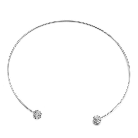 Wholesale Fashion Simple Titanium Steel Square Ring Rhinestone Necklace With Geometric Styling For Women