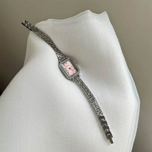 Wholesale Fashion Square Bracelet Watch For Women With Golden Spike Mermaid Design Made Of Alloy And Stainless Steel