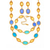 Wholesale Fashion Stainless Steel And Titanium Steel Ferris Wheel Jewelry Set With Opal Faceted Stone Brushed Surface 18K Gold Electroplated For Women