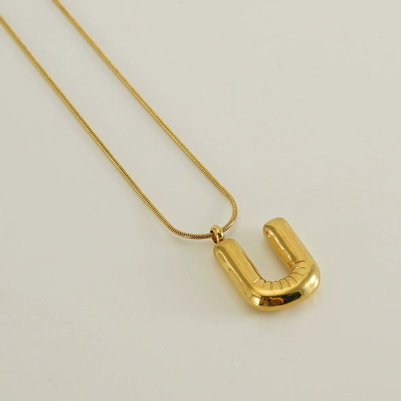 Wholesale Fashion Stainless Steel And Titanium Steel Letter Snake Bone Chain Necklace With Polishing Treatment