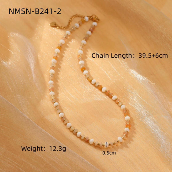 Wholesale Fashion Stainless Steel Beaded Freshwater Pearl Clavicle Necklace With Electroplating Treatment