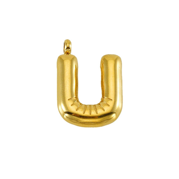 Wholesale Fashion Stainless Steel Chubby Bubble Letter Necklace With Electroplating Design