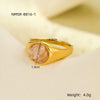 Wholesale Fashion Stainless Steel Closed Ring Inlaid With Natural Stone Electroplated Jewelry For Women