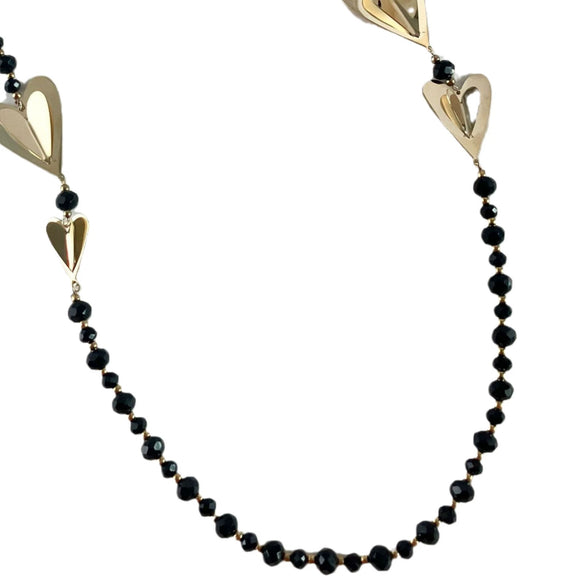 Wholesale Fashion Stainless Steel Crystal Beads Heart Shape Necklace For Women