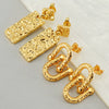 Wholesale Fashion Stainless Steel Earrings With Geometric Pattern For Women Electroplated