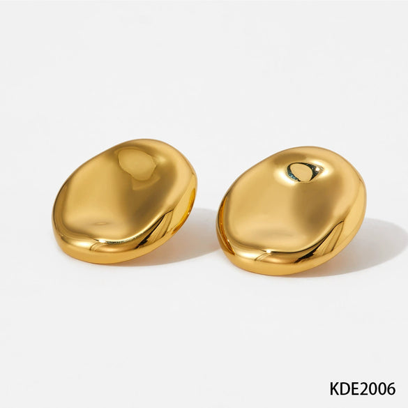Wholesale Fashion Stainless Steel Earrings With Irregular Square Round Concaveconvex Geometric Design And Electroplating Finish