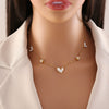 Wholesale Fashion Stainless Steel Electroplated Heart Shape Oshaped Chain Necklace Jewelry Set For Women