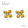 Wholesale Fashion 316L Stainless Steel Flower Earrings With Electroplating For Women