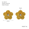Wholesale Fashion 316L Stainless Steel Flower Earrings With Electroplating For Women