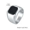 Wholesale Fashion Stainless Steel Geometric Black Agate Electroplated Ring For Unisex