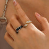 Wholesale Fashion Stainless Steel Geometric Opening Ring For Women Electroplated With 18K Gold