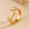 Wholesale Fashion Stainless Steel Geometric Opening Ring For Women Electroplated With 18K Gold