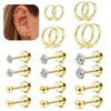 Wholesale Fashion Stainless Steel Geometric Pattern Electroplated Earrings