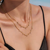 Wholesale Fashion 316L Stainless Steel Geometric Round Diamond 5A Zircon Electroplating Necklace For Women