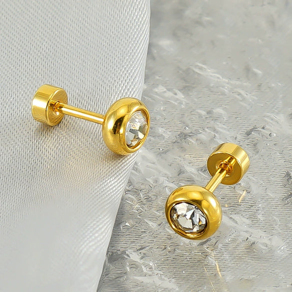 Wholesale Fashion Stainless Steel Geometric Women's Earrings With Electroplating