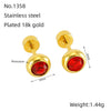 Wholesale Fashion Stainless Steel Geometric Women's Earrings With Electroplating