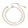 Wholesale Fashion Stainless Steel Goldplated Nonfading Geometric Anklets For Women