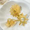 Wholesale Fashion Stainless Steel Goldplated Sunflower Rings For Women With Cut Out Design