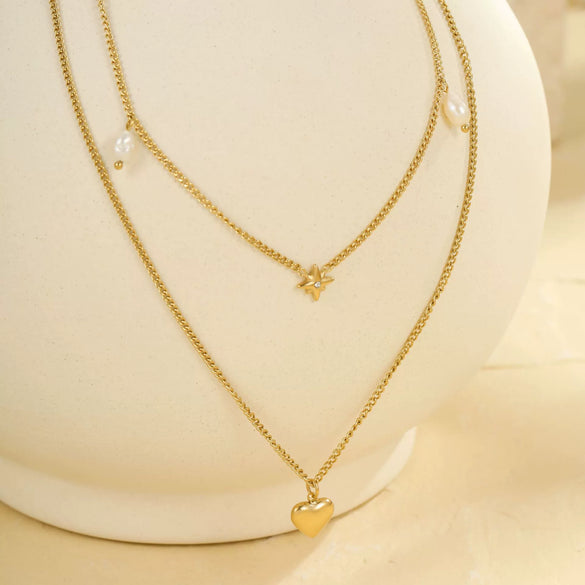 Wholesale Fashion Stainless Steel Heart Shape Electroplated Women's Necklace