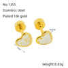 Wholesale Fashion Stainless Steel Heart Shape Stud Earrings For Women With Electroplating Treatment