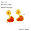 Wholesale Fashion Stainless Steel Heart Shape Stud Earrings For Women With Electroplating Treatment